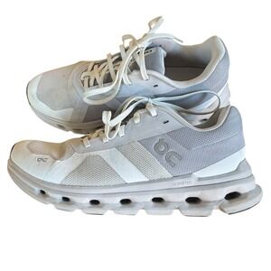 ON Cloudrunner Running Shoes Women's Size 7.5 Wide White Lightweight Sneakers